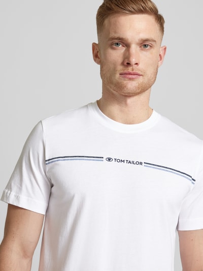 Tom Tailor T-shirt met labelprint Wit - 3