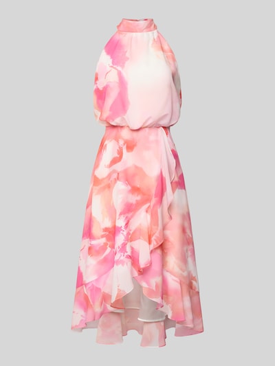 Swing Cocktailkleid mit Stehkragen Pink 2
