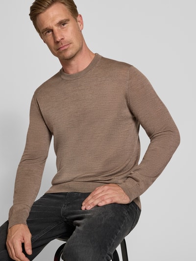 Jake*s Studio Men Regular Fit Pullover aus reiner Wolle Mittelbraun 3