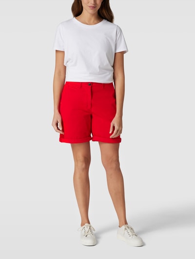 Tommy Hilfiger Chino-Shorts mit Label-Stitching Rot 1