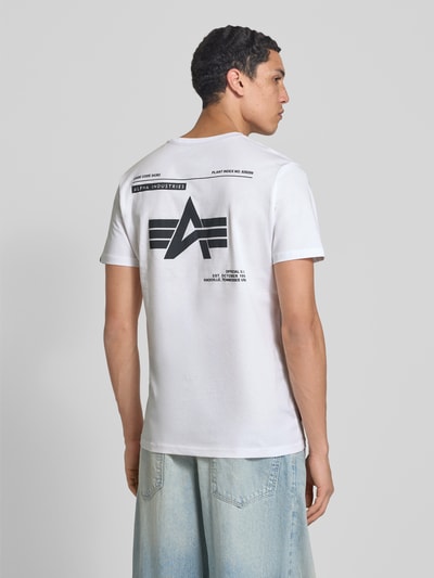 Alpha Industries T-Shirt mit Label-Details und Rundhalsausschnitt Weiss 4