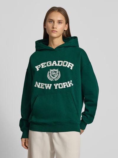 Pegador Oversized hoodie met logostitching, model 'Frieda' Donkergroen - 4