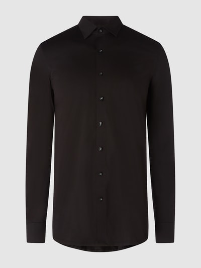 OLYMP Level 5 Slim Fit Business-Hemd aus Jersey mit extra langem Arm - bügelleicht Black 1