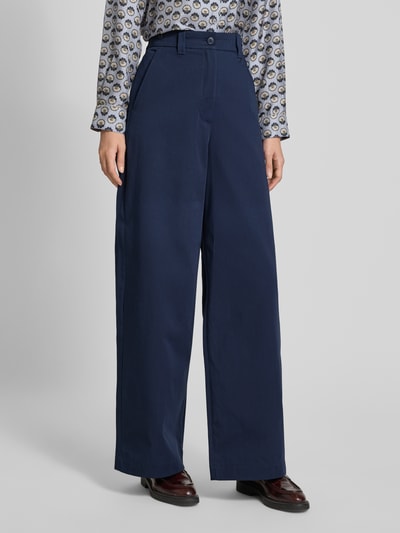 Weekend Max Mara Relaxed fit wijde broek van puur katoen, model 'ALFEO' Marineblauw - 4