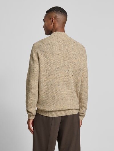 Fynch-Hatton Strickpullover aus Woll-Mix mit Stehkragen Modell 'Donegal' Offwhite 5