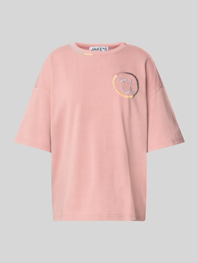 JAKE*S STUDIO WOMAN Oversized T-Shirt mit Motiv-Stitching Altrosa 2