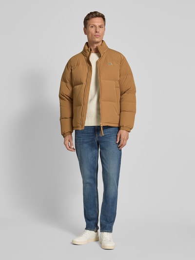 Lacoste Regular fit donsjack met opstaande kraag en geïntegreerde capuchon Camel - 1