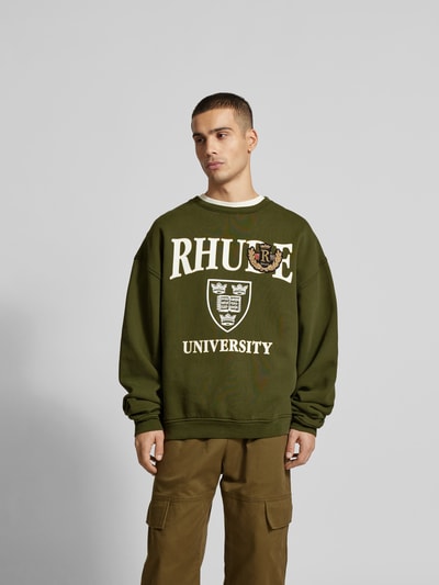 RHUDE Sweatshirt mit gerippten Abschlüssen Oliv 4