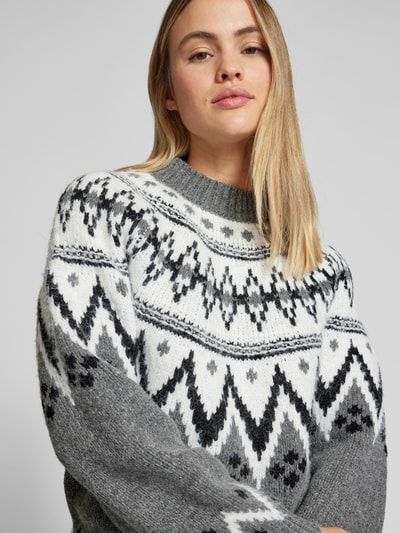 LeGer by Lena Gercke Strickpullover mit Rundhalsausschnitt Modell 'Flavia' Mittelgrau 3