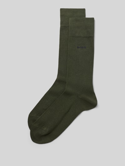 Produktfoto, grüne Socken aus Viskose-Mix im 2er-Pack von BOSS, feine Struktur, schlichte Form, Herren Socken von BOSS