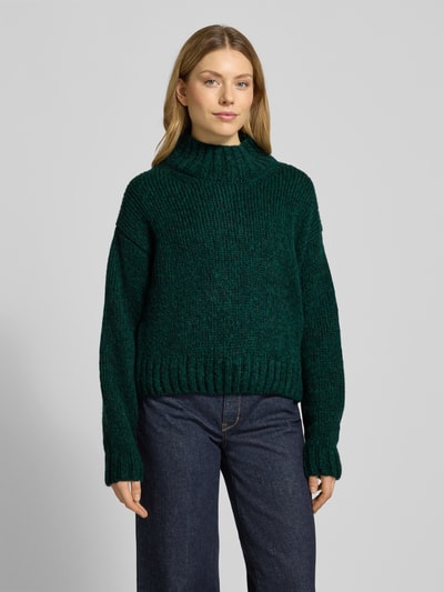 Marc Cain Strickpullover mit Stehkragen und überschnittenen Schultern Dunkelgruen 4