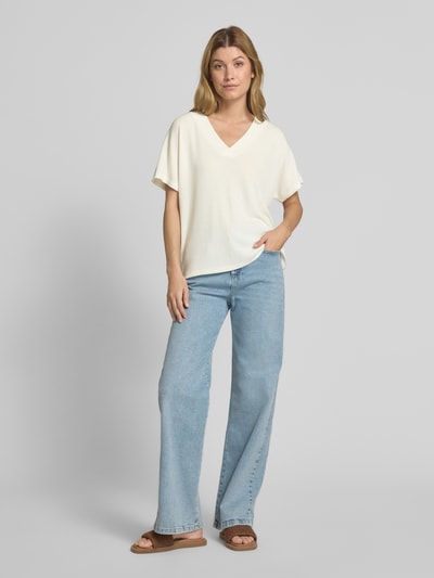 Soyaconcept T-shirt met V-hals, model 'Delia' Offwhite - 1