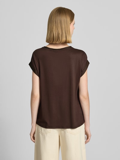 VILA T-Shirt aus Satin Modell 'ELLETTE' Dunkelbraun 5