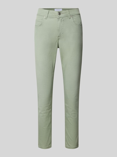 Produktfoto, jasnozielona Jeans mit Eingrifftaschen Modell 'Ornella' od Angels, bawełniany miks ze stretchem, krój slim fit, Szerokość w rozmiarze 36: 40 cm, długość nogawki wewnętrznej w rozmiarze 36: 67 cm