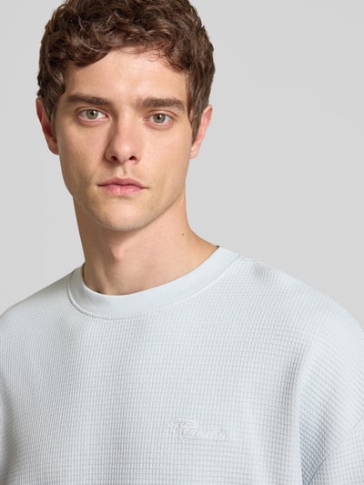 Pegador Oversized T-shirt met structuurmotief Lichtblauw - 3