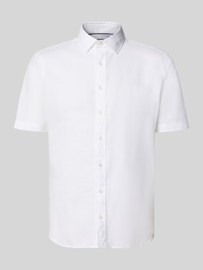 Jake*s Koszula casualowa o kroju slim fit z mieszanki lnu Biały 2