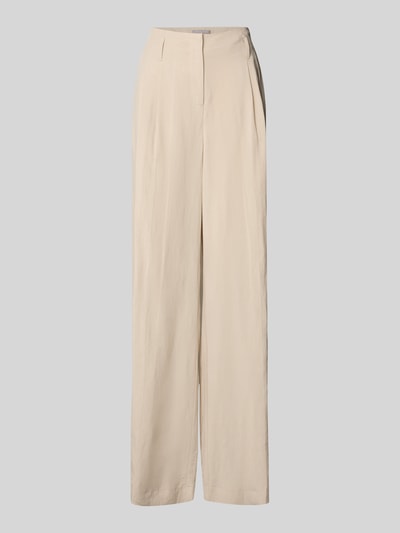Christian Berg Woman Selection Wide Leg Bundfaltenhose aus Viskose-Leinen-Mix Sand 2