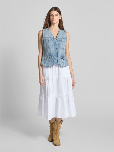 GUIDO MARIA KRETSCHMER WOMAN Midirock im Stufen-Look Modell 'CLAIRE' Weiss 1