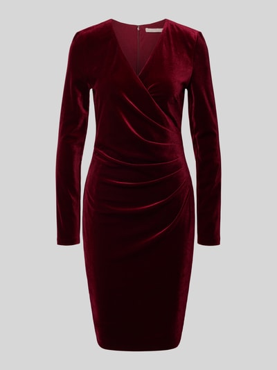 Christian Berg Cocktail Sukienka koktajlowa o długości do kolan z dekoltem w serek Bordowy melanż 2