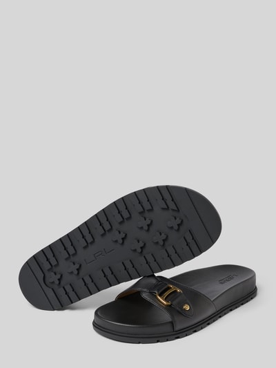 Lauren Ralph Lauren Slides aus echtem Leder Modell 'TASHA' Black 4