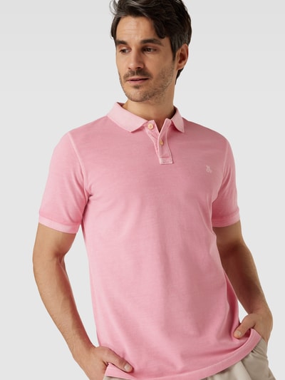 Marc O'Polo Poloshirt met labelstitching Lichtroze - 3