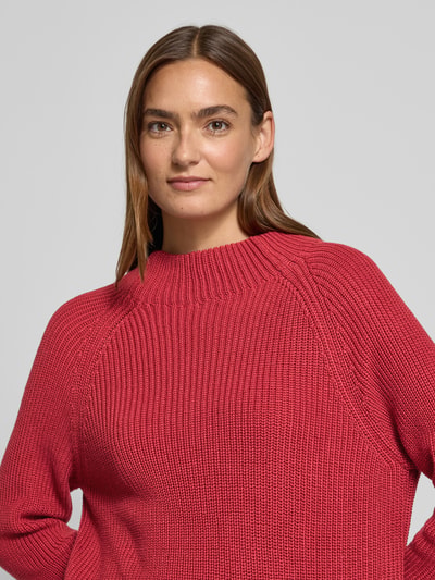 monari Regular Fit Pullover in Strick-Optik Modell 'Basic' Rot 3