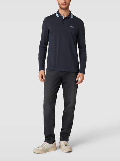 BOSS Green Poloshirt mit langen Ärmeln Modell 'PLISY' Marineblau 1