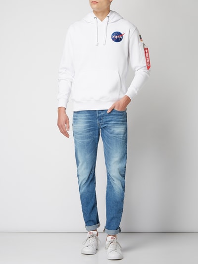 Alpha Industries Hoodie mit Ärmeltasche Weiss 1