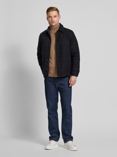 Jack & Jones Premium Regular fit overhemdjack met kentkraag, model 'CARTER' Donkerblauw - 1