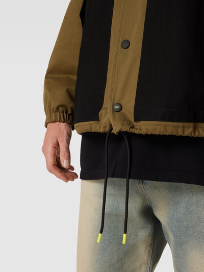 MSGM Jacke mit Kontrast-Details Oliv 3