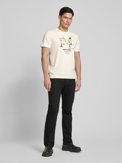 PME Legend T-Shirt mit Label-Print Offwhite 1