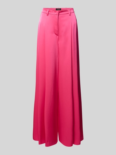 Produktfoto, Stoffhose mit Biesen und Eingrifftaschen von Marc Cain, Damen Stoffhose im Wide-Fit aus Baumwoll-Mix mit Stretch-Anteil, Haken-Reißverschluss, leuchtend pink, glatte Textur, Bundweite 35 cm, Innenbeinlänge 84 cm, Größe 36