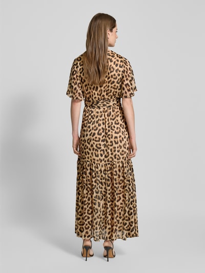 Oui Maxikleid mit V-Ausschnitt Camel 5