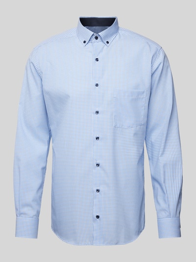 Eterna Koszula biznesowa o kroju regular fit ze wzorem w kratę Niebieski 2
