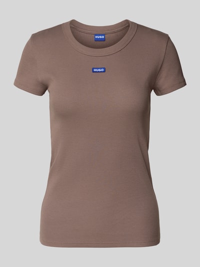 Hugo Blue T-shirt met labeldetail Roodbruin - 2