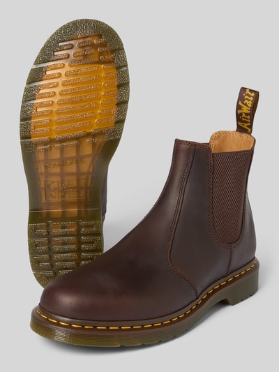 Dr. Martens Chelsea boots van leer met siernaad Middenbruin - 4
