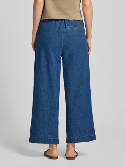 Christian Berg Woman Wide Leg Jeans aus Leinen-Baumwoll-Mix mit Bindegürtel Jeansblau Melange 5