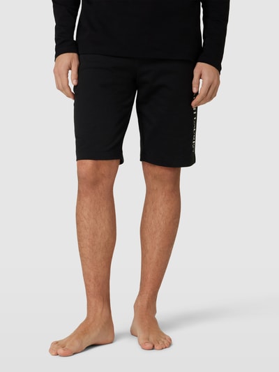 Polo Ralph Lauren Underwear Slim fit sweatshorts met labelstitching, model 'LOOPBACK' Zwart - 4