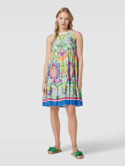 Emily Van den Bergh Knielanges Kleid aus Baumwolle mit Allover-Muster GELB 1