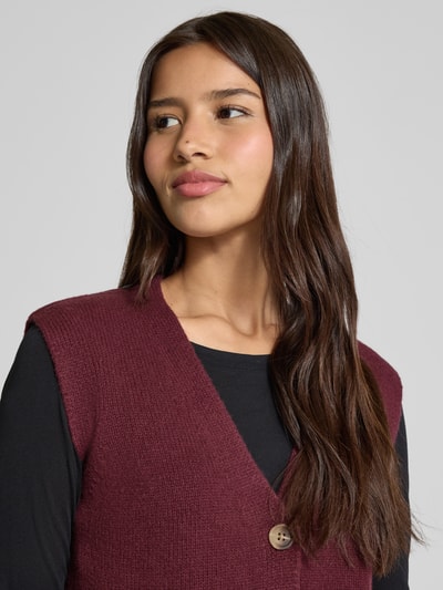 Christian Berg Woman Strickweste aus Wolle mit V-Ausschnitt Bordeaux 3