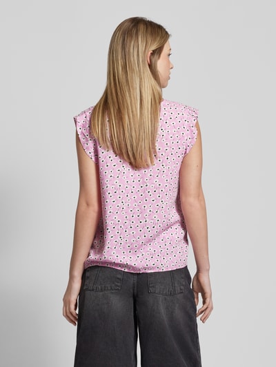 Pieces Bluse aus Viskose mit V-Ausschnitt Modell 'NYA' Rosa 5