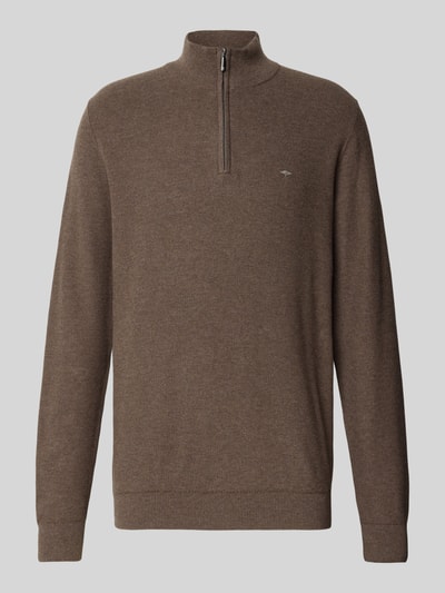 Fynch-Hatton Sweter z dzianiny z kołnierzem Średniobrązowy 2