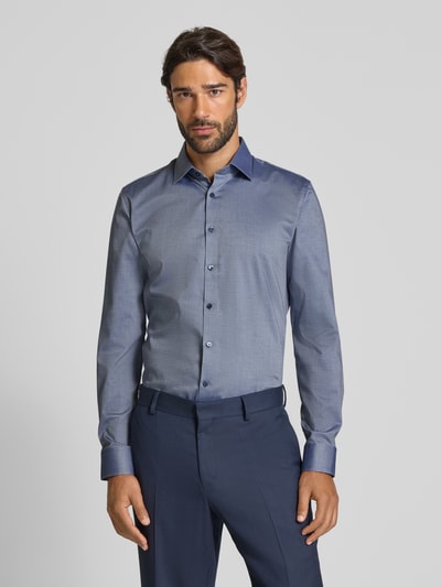 OLYMP No. Six Super slim fit zakelijk overhemd met kentkraag Marineblauw - 4