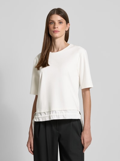 Marc Cain T-Shirt aus Modal-Mix mit Schleifen-Details Offwhite 4