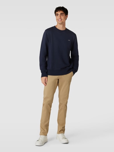 Gant Regular Fit Sweatshirt mit Label-Stitching Modell 'SHIELD' Marine 1