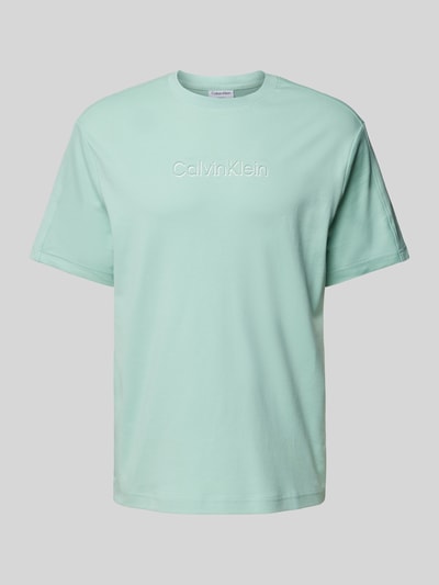 CK Calvin Klein T-shirt z detalem z logo Miętowy 2