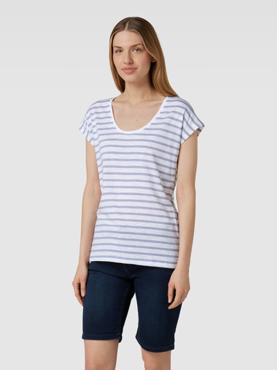 Montego T-shirt met streepmotief Lavendel - 4