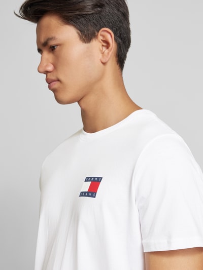 Tommy Jeans T-Shirt mit Label-Print Weiss 3