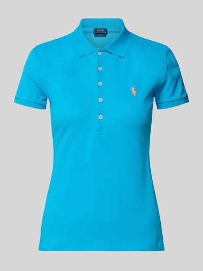 Polo Ralph Lauren Poloshirt mit Label-Stitching Modell 'JULIE' Tuerkis 2