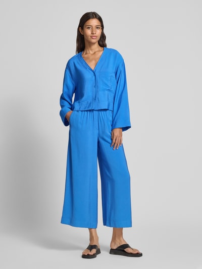 INFLUENCER'S CHOICE BY P&C* Bluzka o kroju relaxed fit z efektem marszczenia Niebieski 1